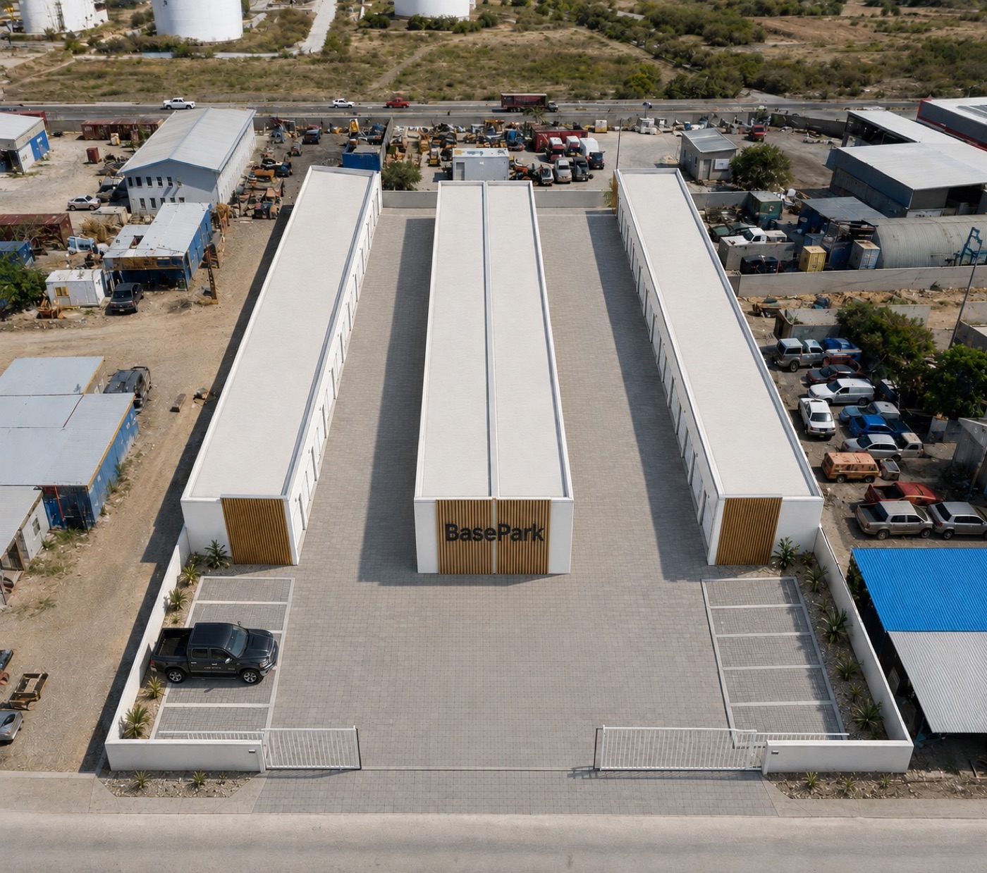 Conceptimpressie van BasePark op Industriepark Heintje Kool, Curaçao